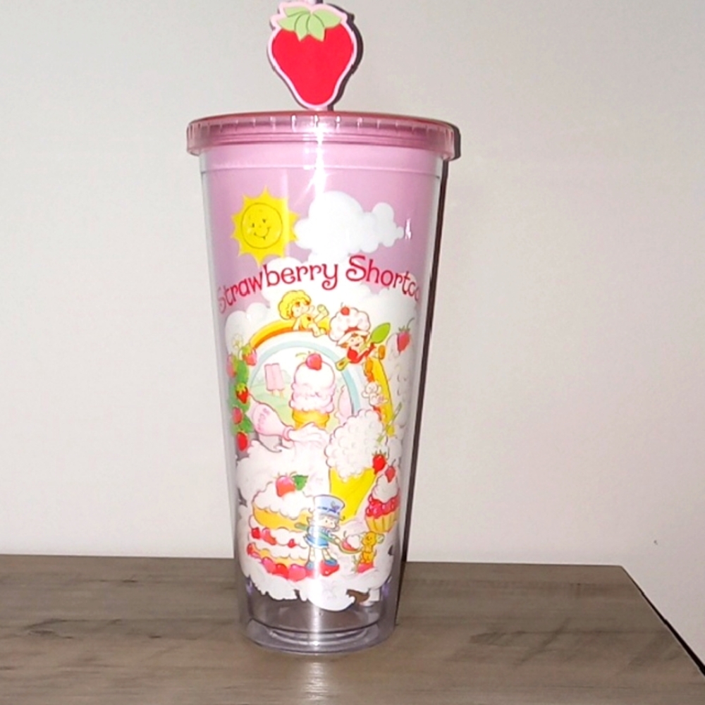 Strawberry Shortcake Tumbler with Straw NEW 24 OZ.